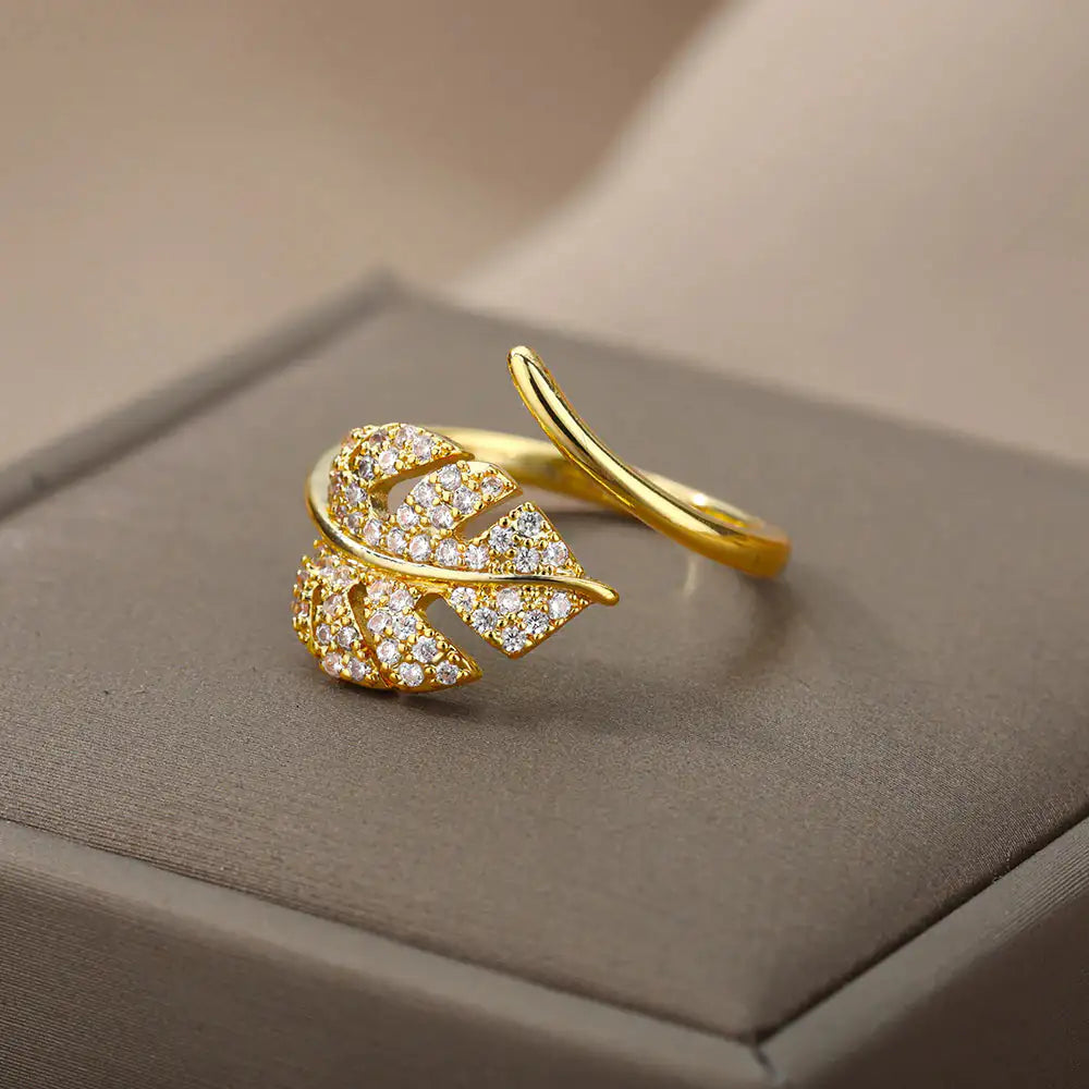 Golden Leaf Ring