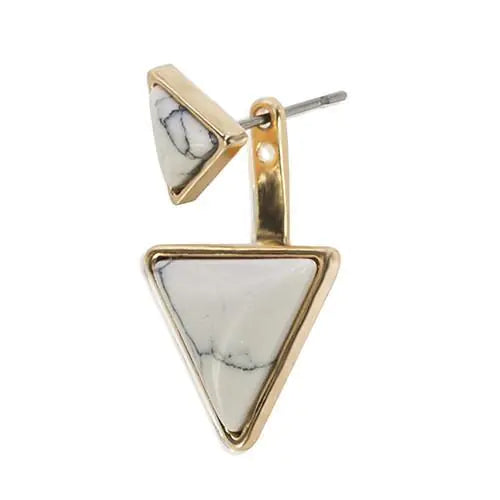 White Marble Earrings