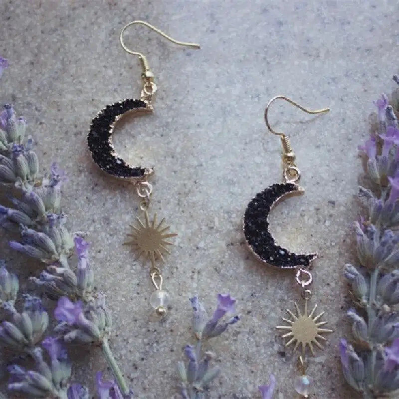 Crescent Moon-Sun Earrings