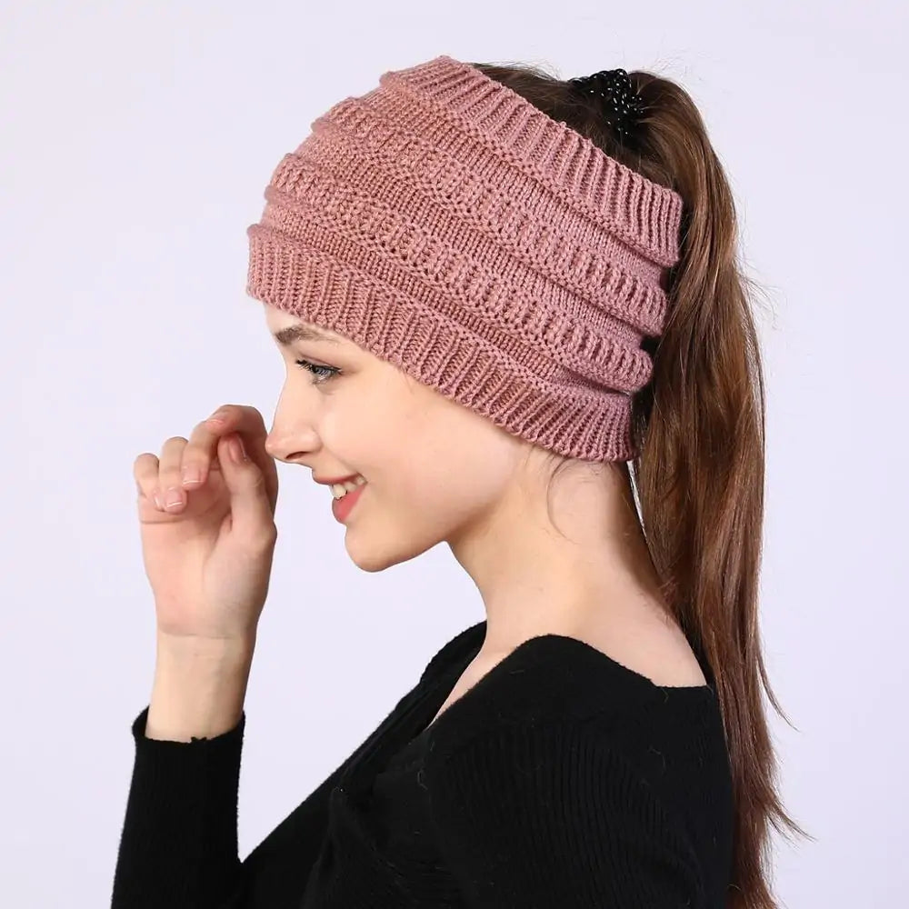 Knitted Ponytail Beanies