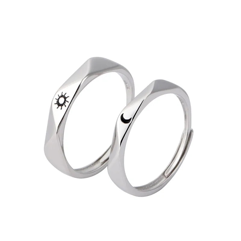 Minimalist Sun Moon Adjustable Ring