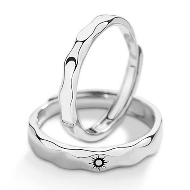 Minimalist Sun Moon Adjustable Ring