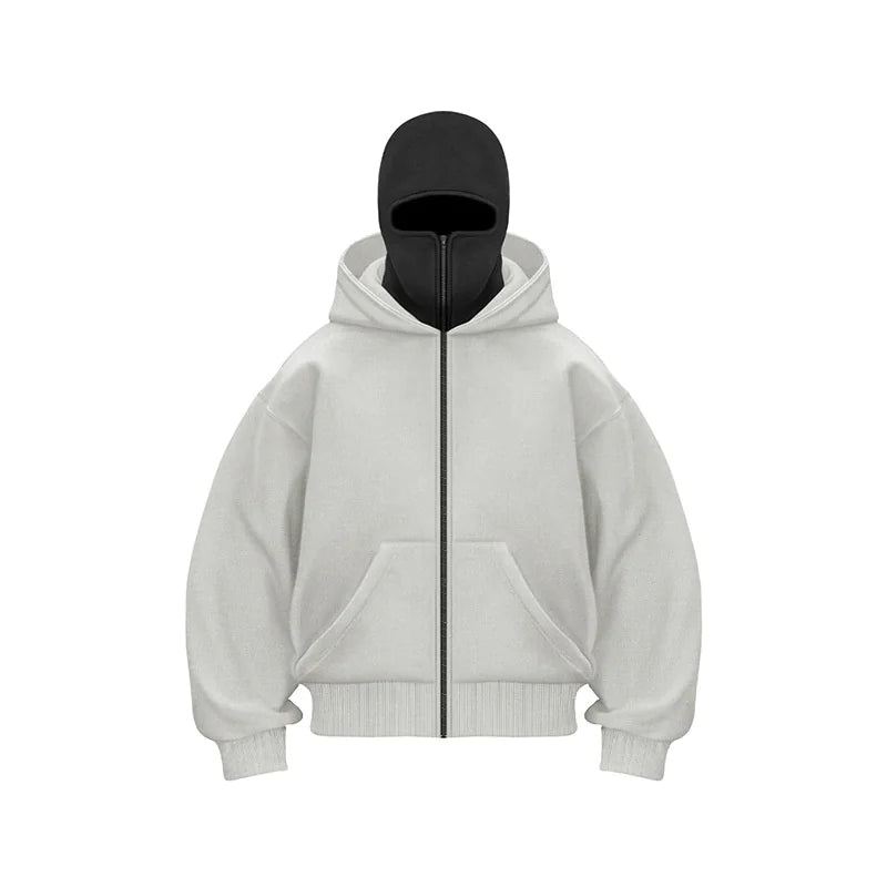 Fleece-Lined Double Hood Pullover