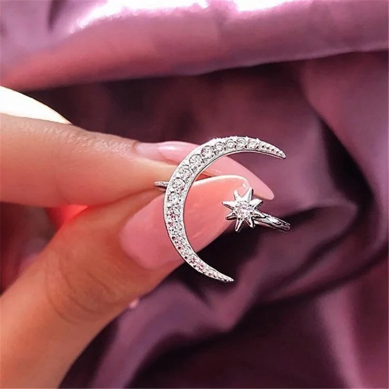 Crescent MoonStar Ring