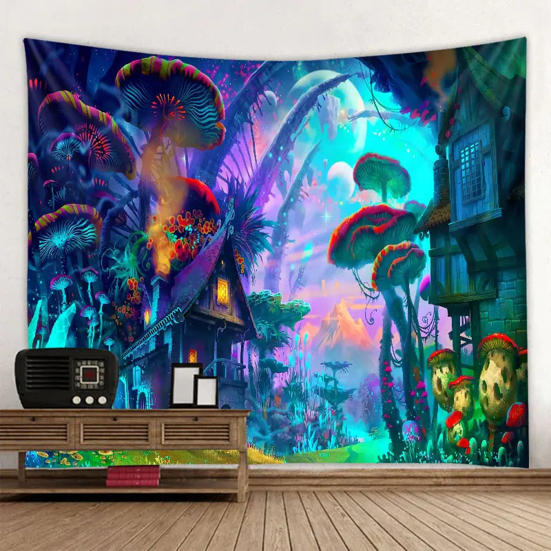 Fantasy Mushroom Tapestry