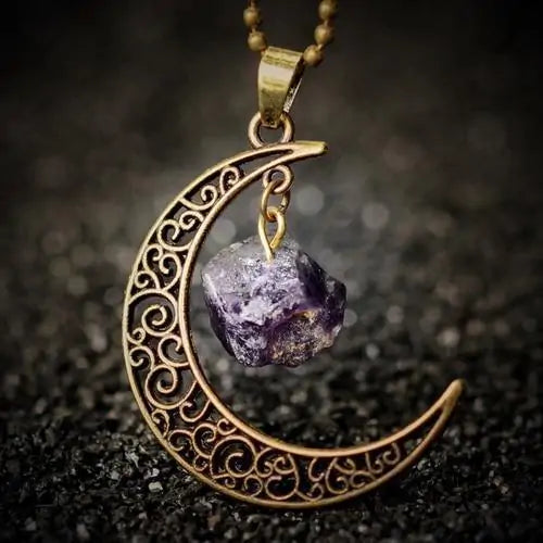 Crescent Moon Crystal Necklace