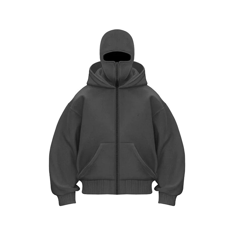 Fleece-Lined Double Hood Pullover
