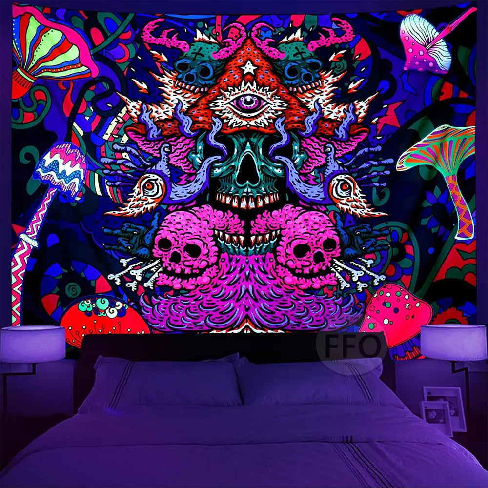 Trippy Neon Tapestry
