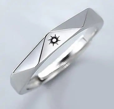 Minimalist Sun Moon Adjustable Ring