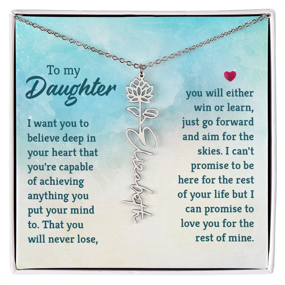 Custom Floral Name Necklace - Daughter