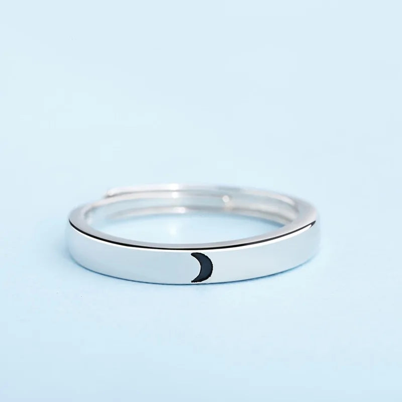 Minimalist Sun Moon Adjustable Ring