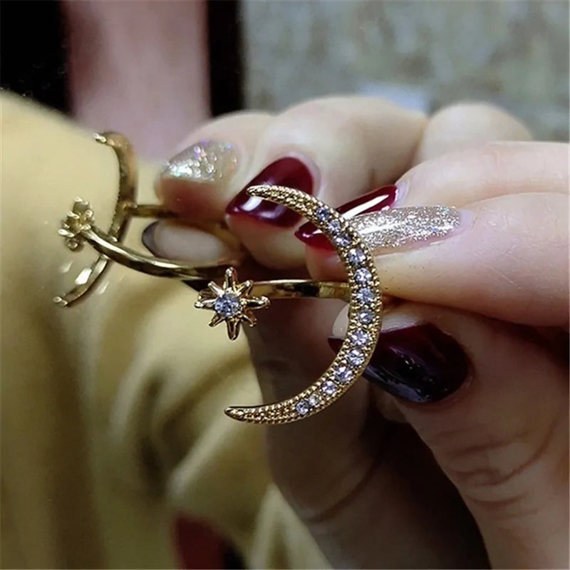 Crescent MoonStar Ring