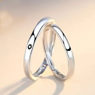 Minimalist Sun Moon Adjustable Ring