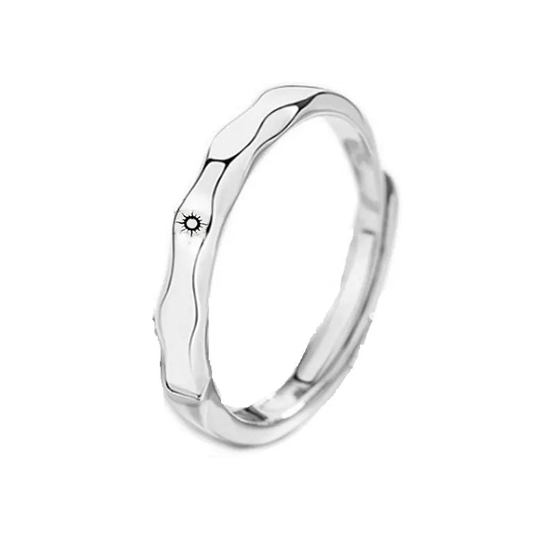 Minimalist Sun Moon Adjustable Ring