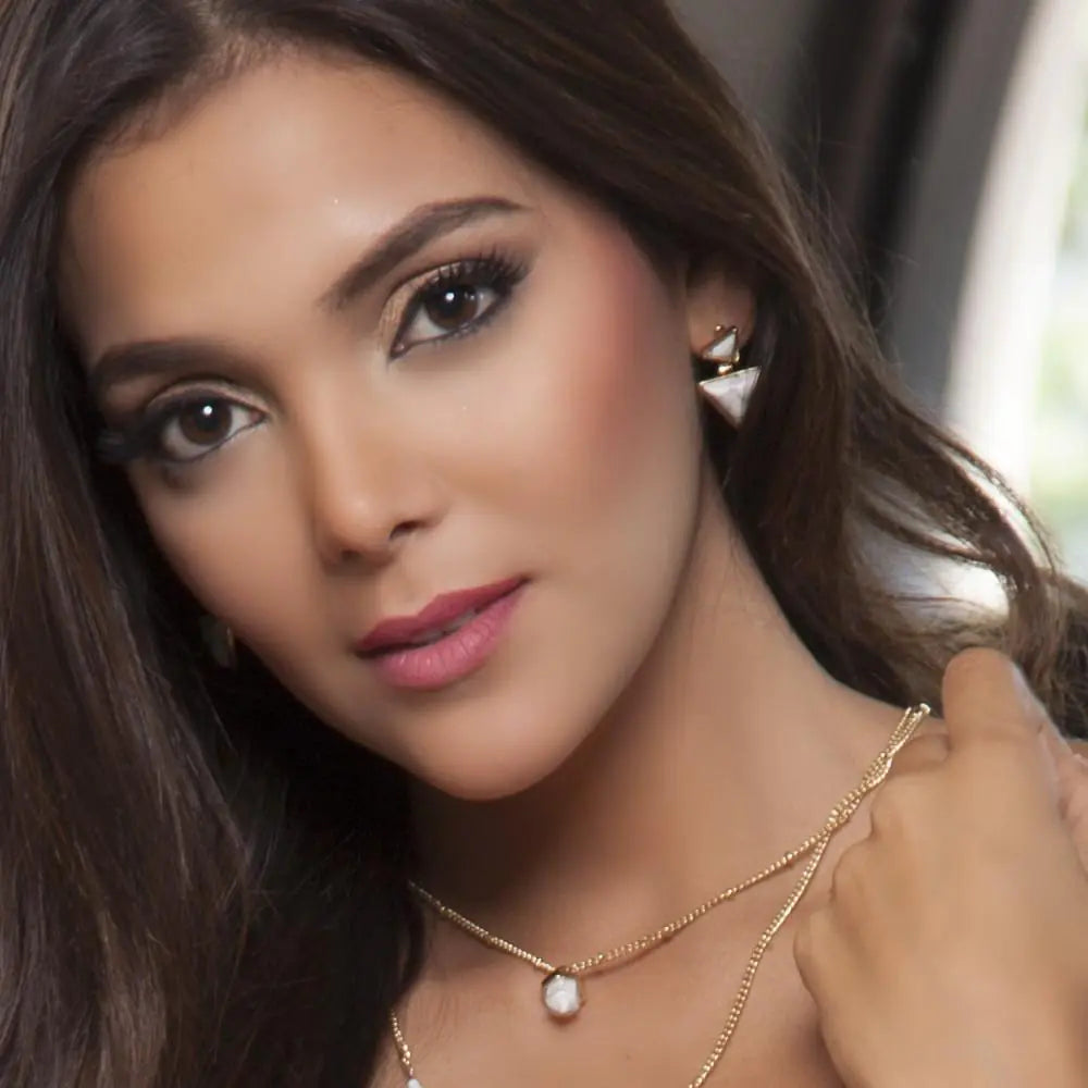 White Marble Earrings