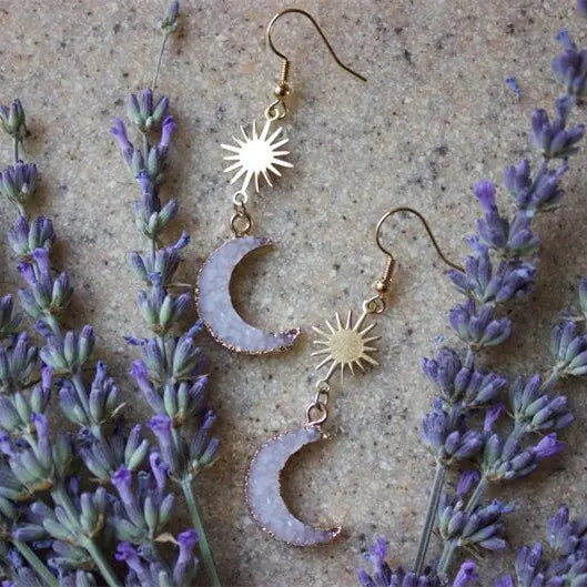 Crescent Moon-Sun Earrings
