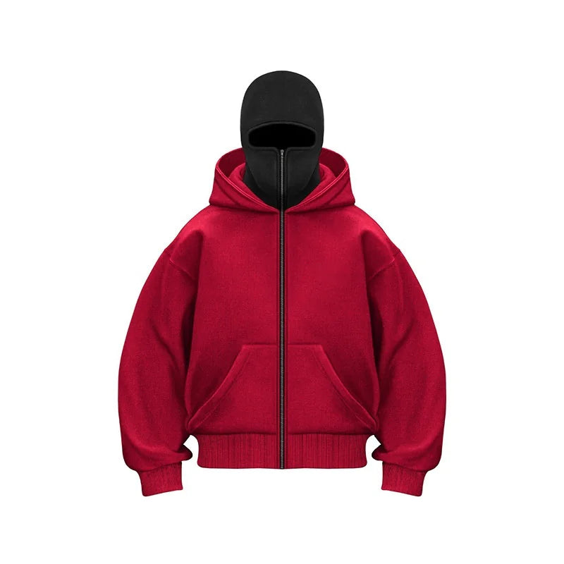 Fleece-Lined Double Hood Pullover