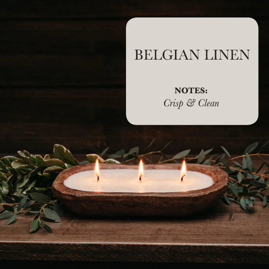 3-Wick Dough Bowl Soy Candle - Linen
