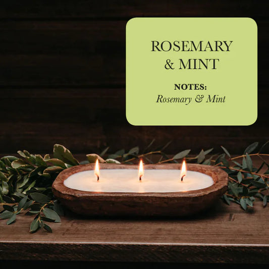 3-Wick Dough Bowl Candle - Rosemary & Mint