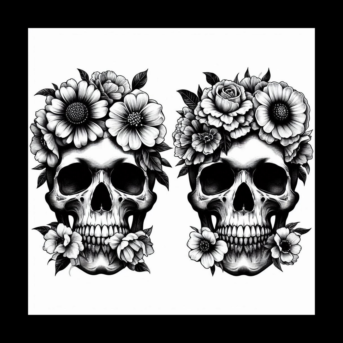 Skulls & Flowers Sticker