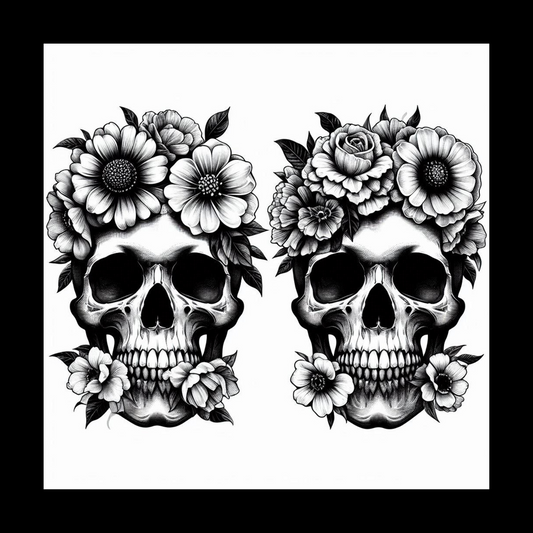 Skulls & Flowers Sticker