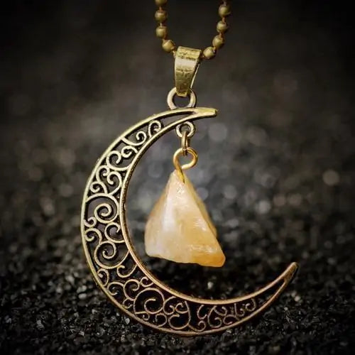 Crescent Moon Crystal Necklace