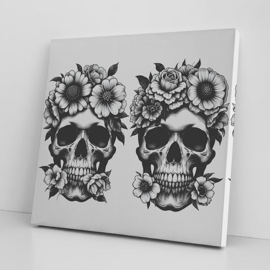 Skulls & Flowers Canvas