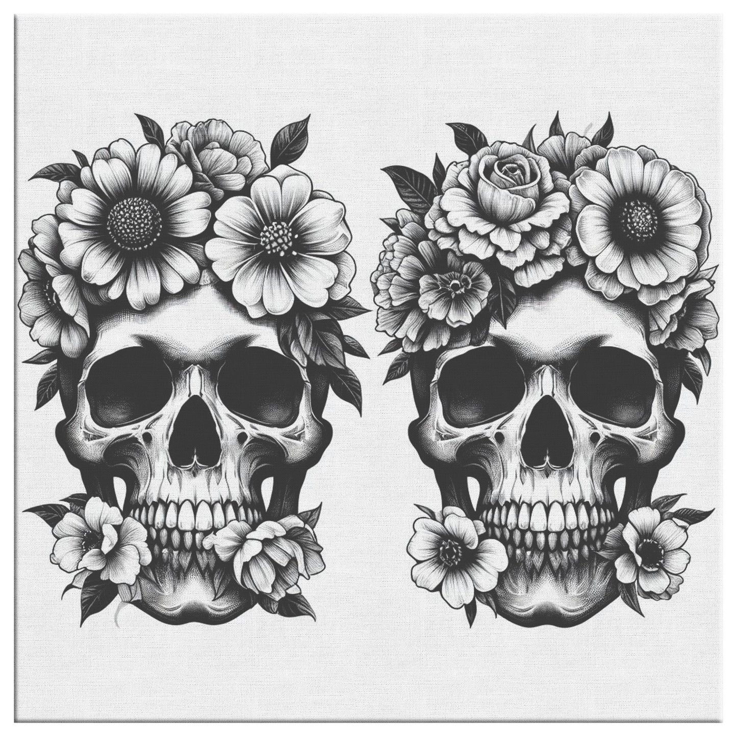 Skulls & Flowers Canvas