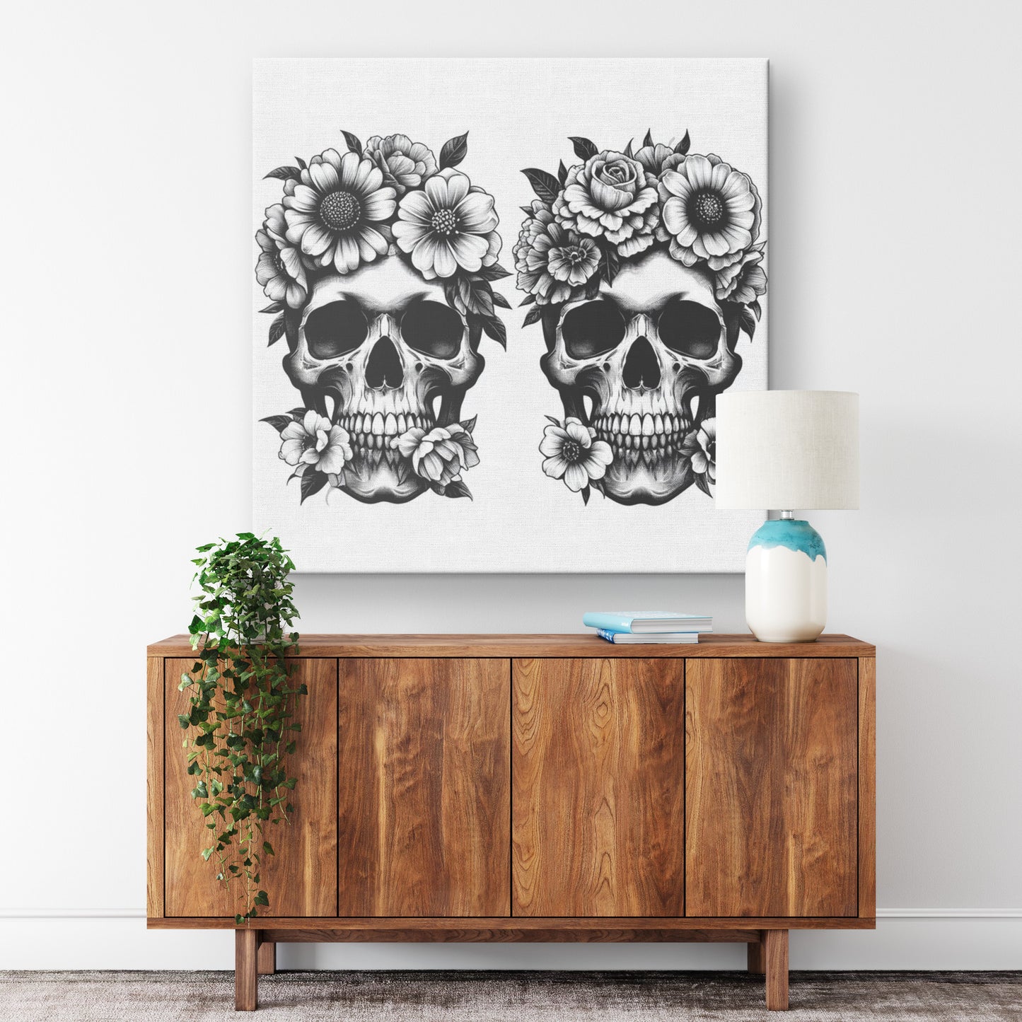 Skulls & Flowers Canvas