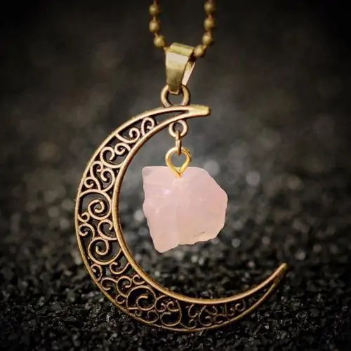 Crescent Moon Crystal Necklace