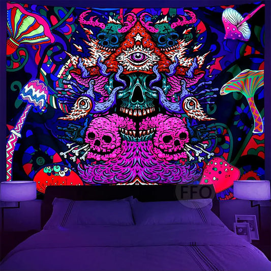 Trippy Neon Tapestry