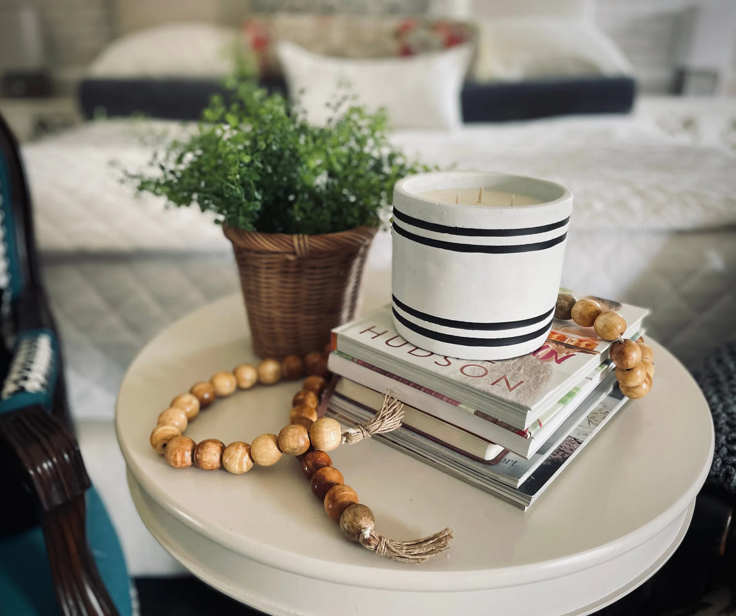 Striped Stone Candle