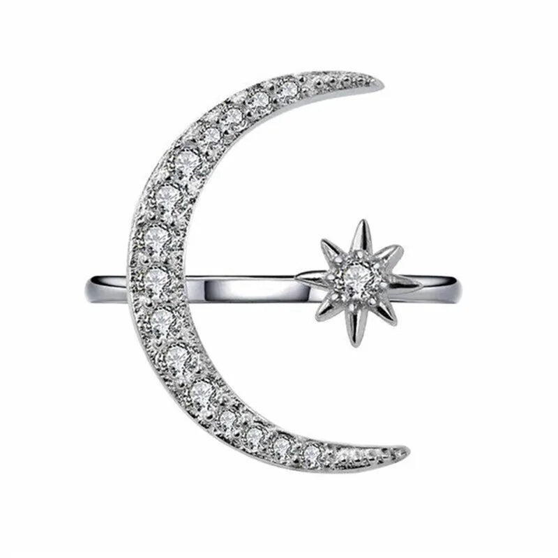 Crescent MoonStar Ring