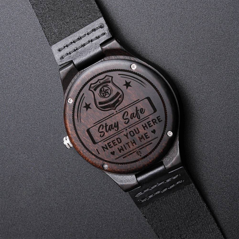 Badge Dad - Wooden Watch