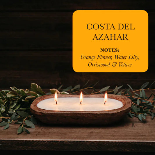 3-Wick Dough Bowl Soy Candle - Costa Del Azahar
