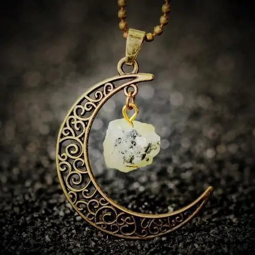 Crescent Moon Crystal Necklace