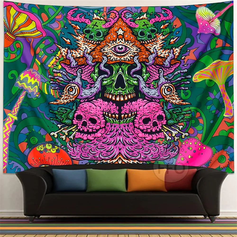 Trippy Neon Tapestry