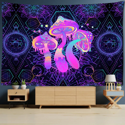 Glow Mushroom Tapestry