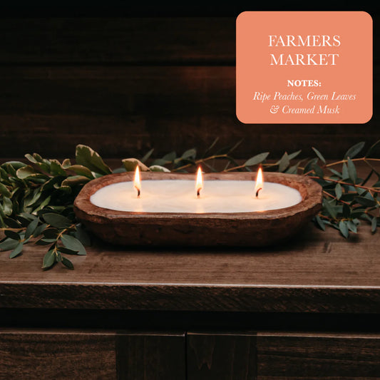 3-Wick Dough Bowl Soy Candle - Farmer's Market