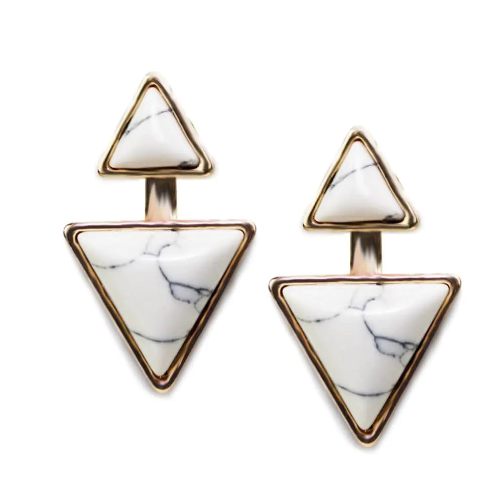 White Marble Earrings