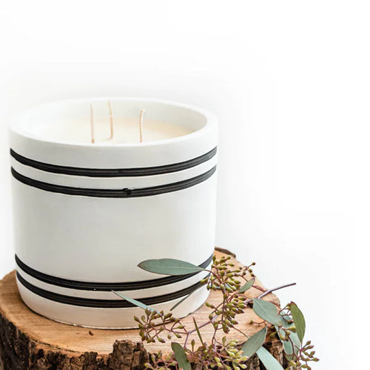 Striped Stone Candle